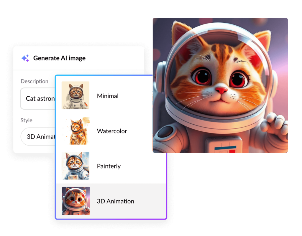 La animación 3D en Rise con nuevas opciones para generar imágenes con IA.
